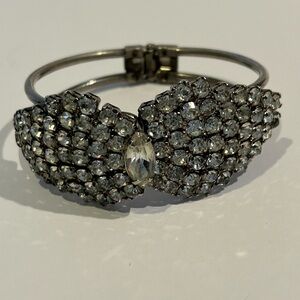 Rare Art Deco French Paste Cuff Bracelet